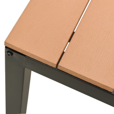 vidaXL Παγκάκι Κήπου Μαύρο / Καφέ από Ατσάλι / WPC 110x39x45cm 1 τεμ.