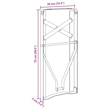 vidaXL Πόδι Τραπέζι Μπύρας 2 τεμ. Μαύρο 39x3x75 εκ