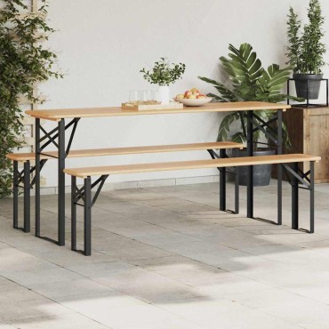 vidaXL Πόδι Τραπέζι Μπύρας 2 τεμ. Μαύρο 39x3x75 εκ