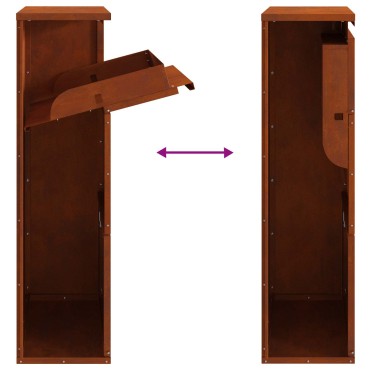 vidaXL Θυρίδα Πακέτων με αποθήκευση με πόρτα Σκ rusty 44 x 22 x 82 εκ.