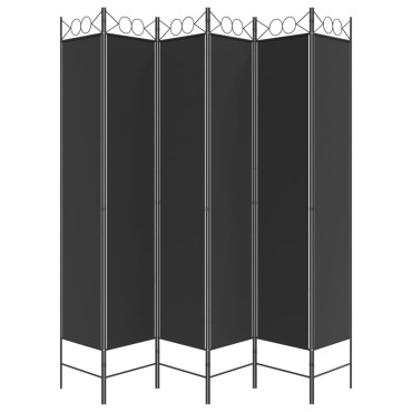 vidaXL Διαχωριστικό Δωματίου με 6 Πάνελ Μαύρο 240x220cm από Ύφασμα 1 τεμ.