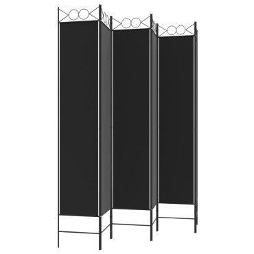 vidaXL Διαχωριστικό Δωματίου με 6 Πάνελ Μαύρο 240x220cm από Ύφασμα 1 τεμ.