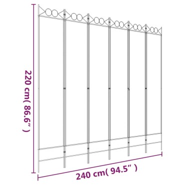 vidaXL Διαχωριστικό Δωματίου με 6 Πάνελ Μαύρο 240x220cm από Ύφασμα 1 τεμ.