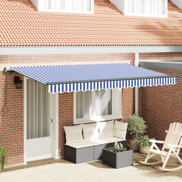 vidaXL Αναδιπλούμενη τέντα Μπλε 400 x 200 cm ύφασμα