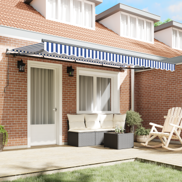 vidaXL Αναδιπλούμενη τέντα Μπλε 400 x 200 cm ύφασμα