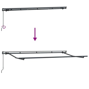 vidaXL Αναδιπλούμενη τέντα Μπλε 400 x 200 cm ύφασμα