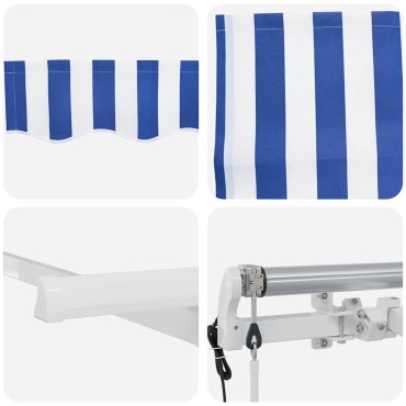 vidaXL Αναδιπλούμενη τέντα Μπλε 400 x 200 cm ύφασμα