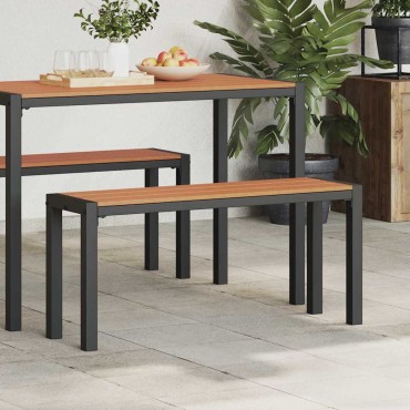 vidaXL Παγκάκι κήπου Καφέ 100x28x45cm Ατσάλι 1 τεμ.