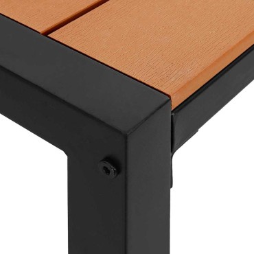 vidaXL Παγκάκι κήπου Καφέ 100x28x45cm Ατσάλι 1 τεμ.