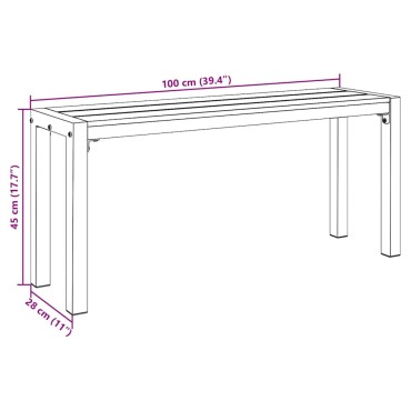 vidaXL Παγκάκι κήπου Καφέ 100x28x45cm Ατσάλι 1 τεμ.