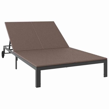 vidaXL Ήλιο-κρεβάτι συνθετικό ρατάν Καφέ 206x115x75cm