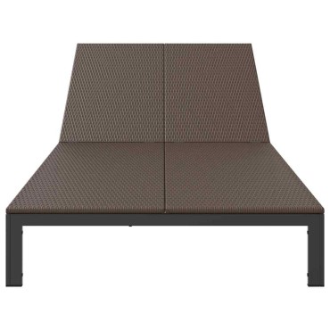 vidaXL Ήλιο-κρεβάτι συνθετικό ρατάν Καφέ 206x115x75cm