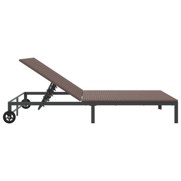 vidaXL Ήλιο-κρεβάτι συνθετικό ρατάν Καφέ 206x115x75cm