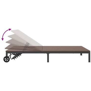 vidaXL Ήλιο-κρεβάτι συνθετικό ρατάν Καφέ 206x115x75cm