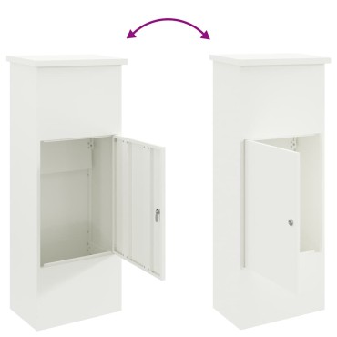 vidaXL Θυρίδα Πακέτων με αποθήκευση Λευκό 44,5 x 29 x 110,5 εκ Ατσάλι