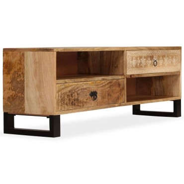 vidaXL Έπιπλο Τηλεόρασης 120x30x40cm από Μασίφ Ξύλο Μάνγκο