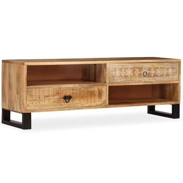 vidaXL Έπιπλο Τηλεόρασης 120x30x40cm από Μασίφ Ξύλο Μάνγκο