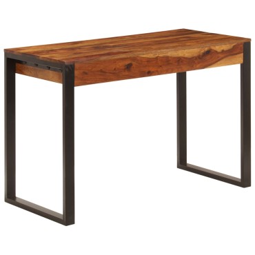 vidaXL Γραφείο 110x55x78cm από Μασίφ Ξύλο Ακακίας και Ατσάλι 1 τεμ.