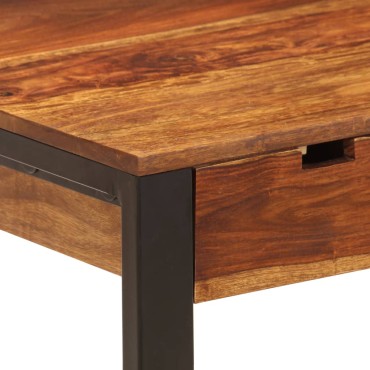 vidaXL Γραφείο 110x55x78cm από Μασίφ Ξύλο Ακακίας και Ατσάλι 1 τεμ.