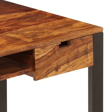 vidaXL Γραφείο 110x55x78cm από Μασίφ Ξύλο Ακακίας και Ατσάλι 1 τεμ.