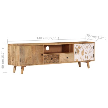 vidaXL Έπιπλο Τηλεόρασης 140x30x40cm από Μασίφ Ξύλο Μάνγκο