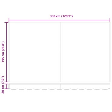 vidaXL Ανταλλακτικό πανί τέντας για 3,5x2 μ. Μπλε & Λευκή Ρίγα