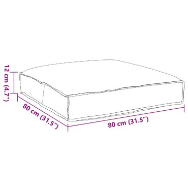 vidaXL Μαξιλάρι Κρεμ 80x80x12cm Ύφασμα Όξφορντ