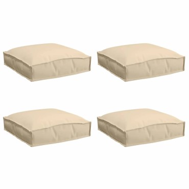 vidaXL Μαξιλάρι 4 pcs Ύφασμα Όξφορντ Μπεζ 40x40x8cm