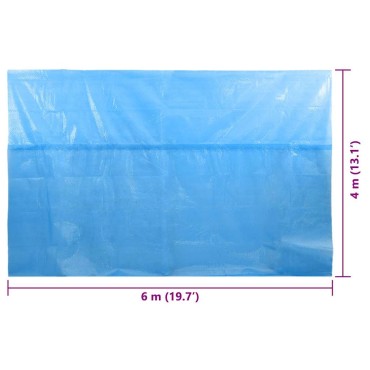 vidaXL Κάλυμμα Πισίνας Ορθογώνιο Μπλε 600 x 400 εκ. από Πολυαιθυλένιο