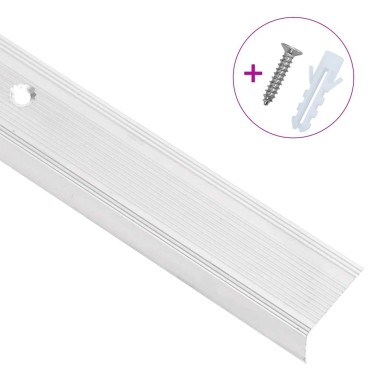 vidaXL Προφίλ για Σκαλοπάτια Σχήμα Γ 5 τεμ. Ασημί 100 εκ. Αλουμινίου