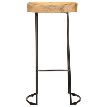 vidaXL Σκαμπό Μπαρ 2 τεμ. από Μασίφ Ξύλο Μάνγκο 41x44x76cm