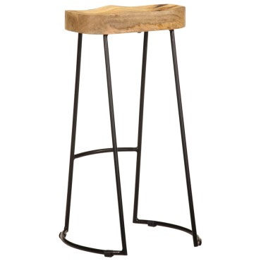 vidaXL Σκαμπό Μπαρ 2 τεμ. από Μασίφ Ξύλο Μάνγκο 41x44x76cm