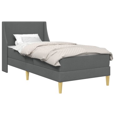 vidaXL Σκελετός κρεβατιού με στρώμα Σκούρο Γκρι 90x200cm