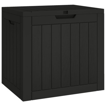 vidaXL Μπαούλο Αποθήκευσης Κήπου Μαύρο 55,5x43x53cm Πολυπροπυλένιο 1 τεμ.