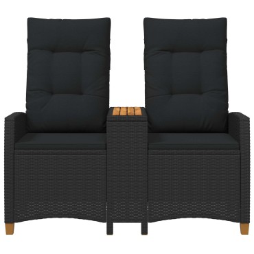 vidaXL Ρυθμιζόμενος Πάγκος με Τραπέζι Μαύρο 126x65x112cm