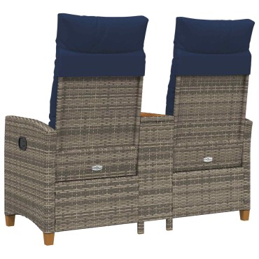 vidaXL Ρυθμιζόμενος Πάγκος με Τραπέζι 2 -Seater 126x65x112cm