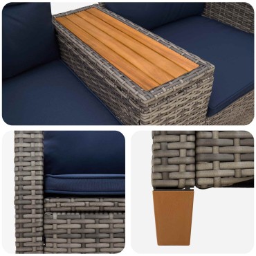vidaXL Ρυθμιζόμενος Πάγκος με Τραπέζι 2 -Seater 126x65x112cm