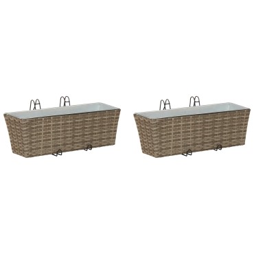 vidaXL Ραφήνα 2 τμχ. 50 x 17 x 17 εκ Μέταλλο