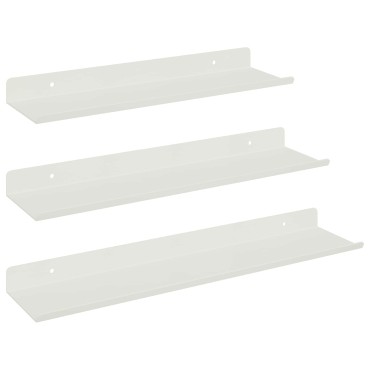 vidaXL Πλωτό ράφι Επιτοίχιο 3 τεμ. Λευκός 40x9x2,5cm Ατσάλι