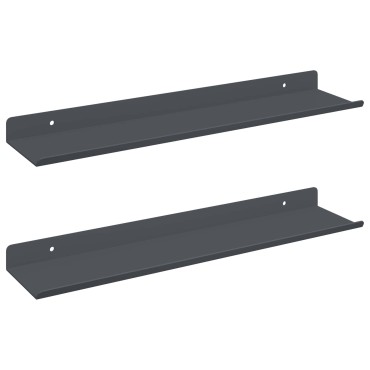 vidaXL Πλωτό ράφι Επιτοίχιο 2 τεμ. Ανθρακί 40x8,5x2,5cm Ατσάλι