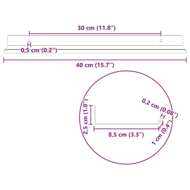 vidaXL Πλωτό ράφι Επιτοίχιο 4 τεμ. Ανθρακί 40x8,5x2,5cm Ατσάλι