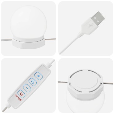 vidaXL Φώτα Καθρέφτη Λευκό 4,5 x 4,5 x 4,7 εκ Πλαστικό