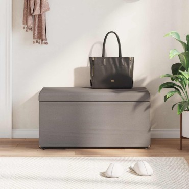 vidaXL Σκαμνί Taupe 81x41x40cm Ύφασμα και Επεξεργασμένο Ξύλο
