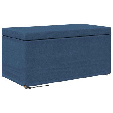 vidaXL Σκαμνί Μπλε 81x41x40cm Ύφασμα και Επεξεργασμένο Ξύλο