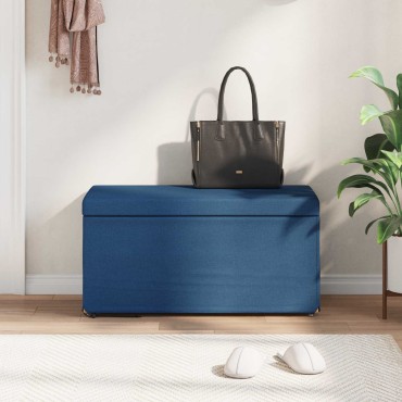 vidaXL Σκαμνί Μπλε 81x41x40cm Ύφασμα και Επεξεργασμένο Ξύλο