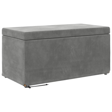 vidaXL Σκαμνί Σκούρο Γκρι 81x41x40cm Βελούδο και Μηχανικά Ξύλα