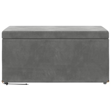 vidaXL Σκαμνί Σκούρο Γκρι 81x41x40cm Βελούδο και Μηχανικά Ξύλα