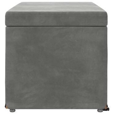 vidaXL Σκαμνί Σκούρο Γκρι 81x41x40cm Βελούδο και Μηχανικά Ξύλα