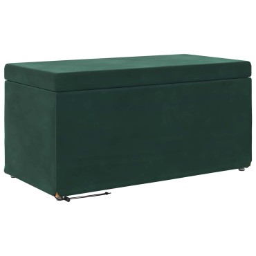 vidaXL Σκαμνί Σκούρο Πράσινο 81x41x40cm Βελούδο και Μηχανικά Ξύλα