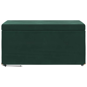 vidaXL Σκαμνί Σκούρο Πράσινο 81x41x40cm Βελούδο και Μηχανικά Ξύλα